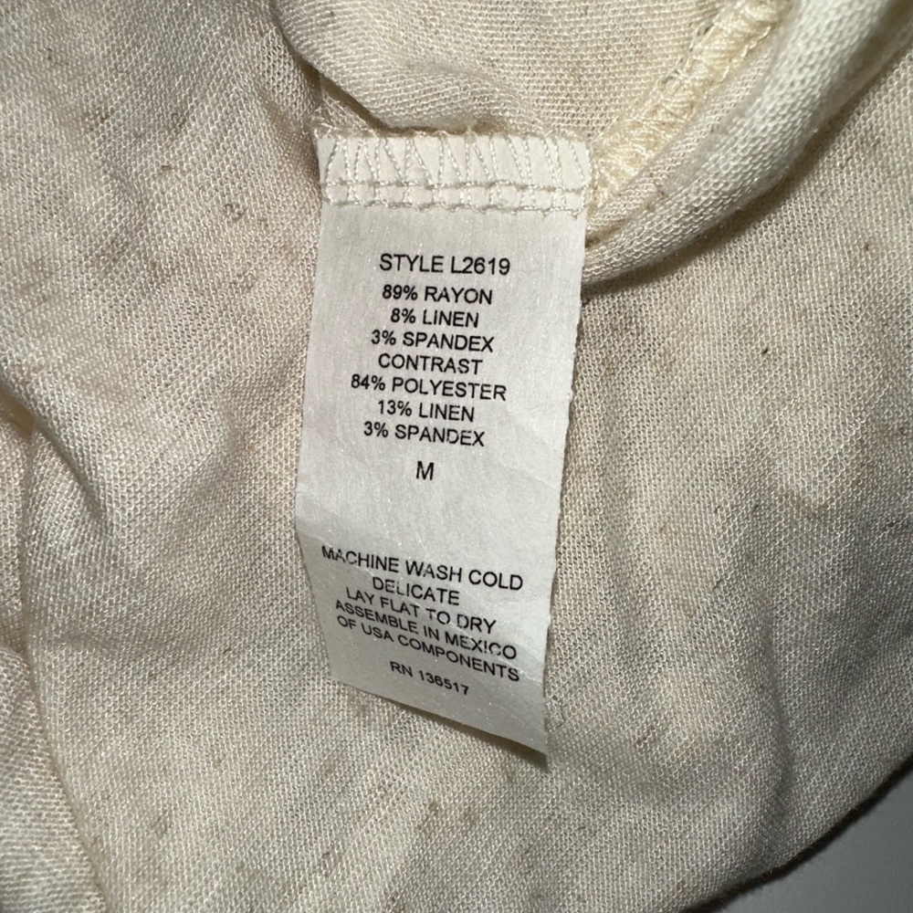Women's White Lili Top Size Medium Cream Short Sleeve Ruffle - Picture 7 of 8